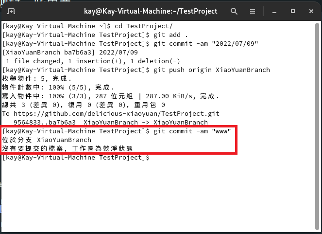 Nothing to commit, working tree clean